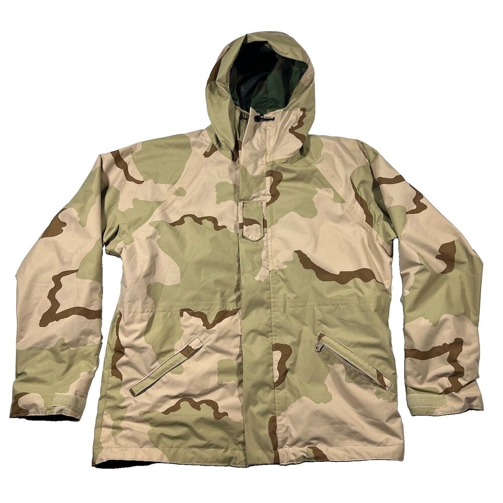 Vintage Log House Designs Gore-Tex Reversible Woodland Desert Camo Jacket L